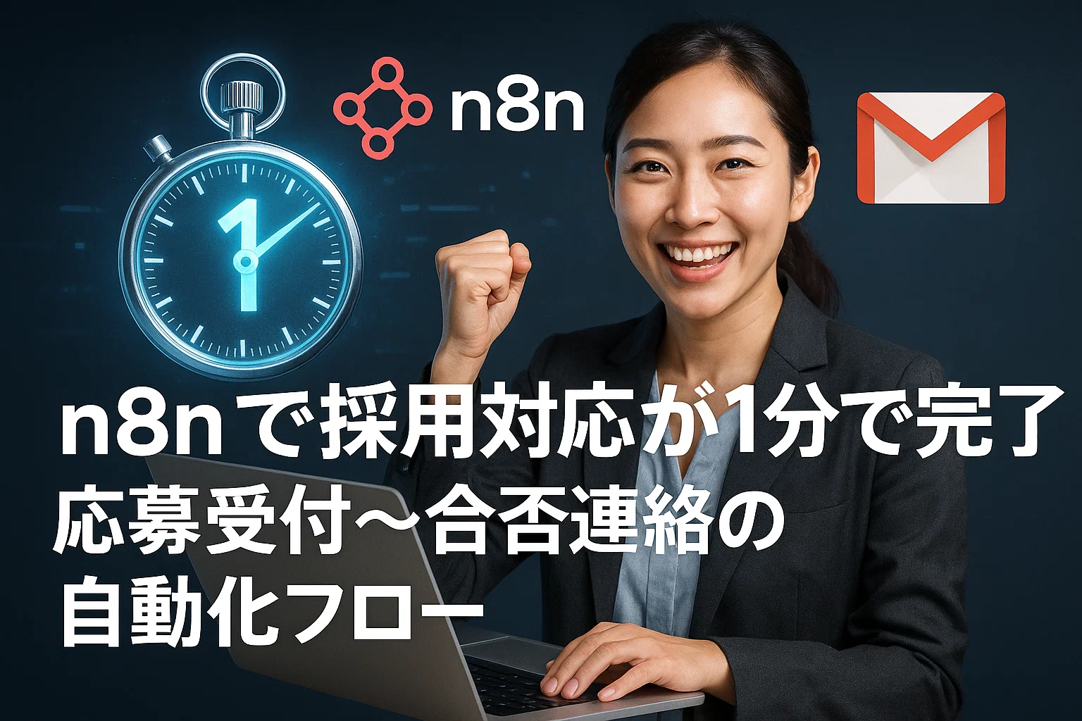 n8nで採用対応が1分で完了！応募受付〜合否連絡の自動化フロー