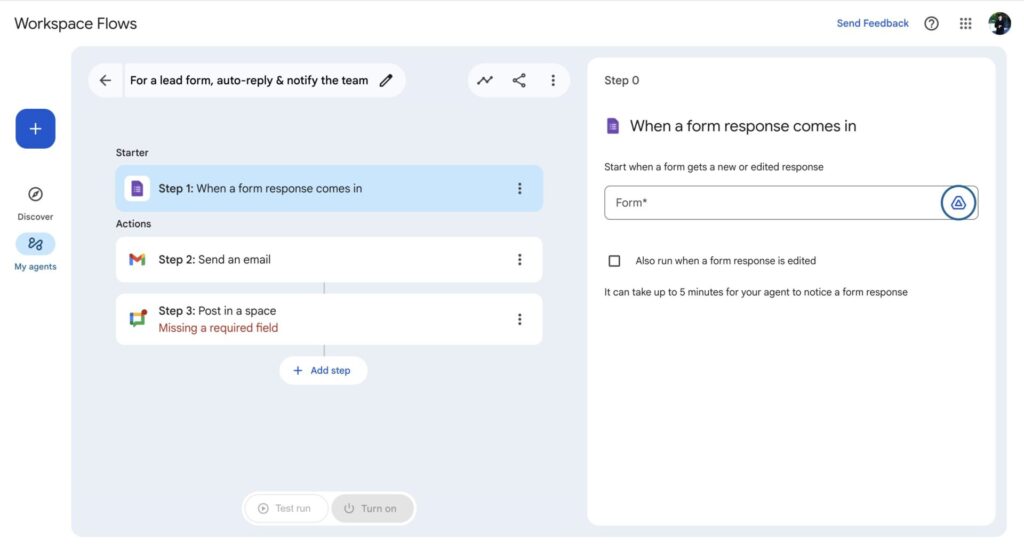workspace flow example