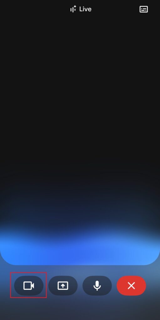 Gemini Liveのカメラアイコン