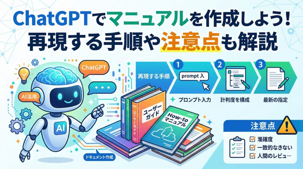 ChatGPTでマニュアルを作成しよう！再現する手順や注意点も解説