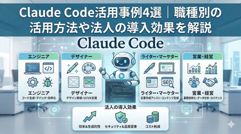 Claude Code活用事例4選｜職種別の活用方法や法人の導入効果を解説